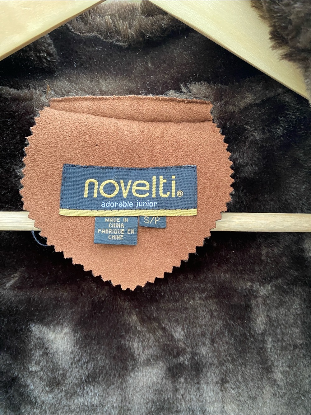Brown Faux-Suede Long Coat with Faux-Fur Trim, Faux Fur Lining, Removable Hood. - Picture 8 of 9
